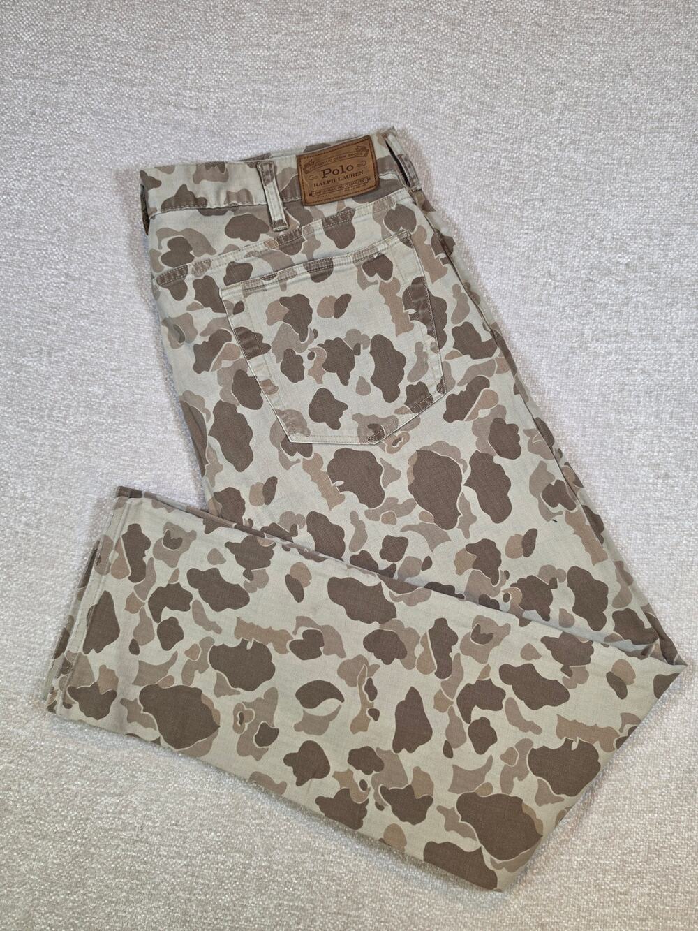 Polo Ralph Lauren Frogskin Camo Pants Altered Split Cuff Streetwear Men 36x28